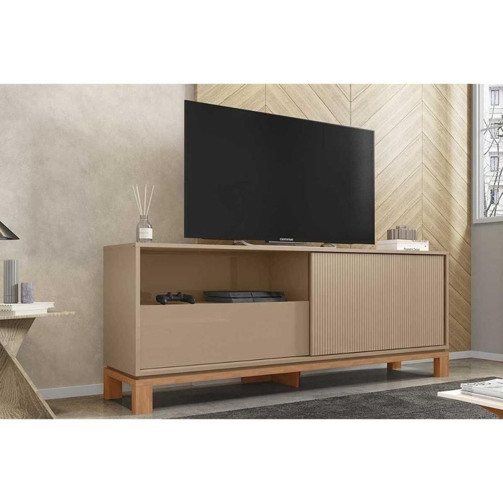 Rack Bancada P/ Tv Até 55 Pol Mondrian 1.5 C/ 1 Porta E 1 Gaveta 150cm Sued Mr/freijo - Caemmun