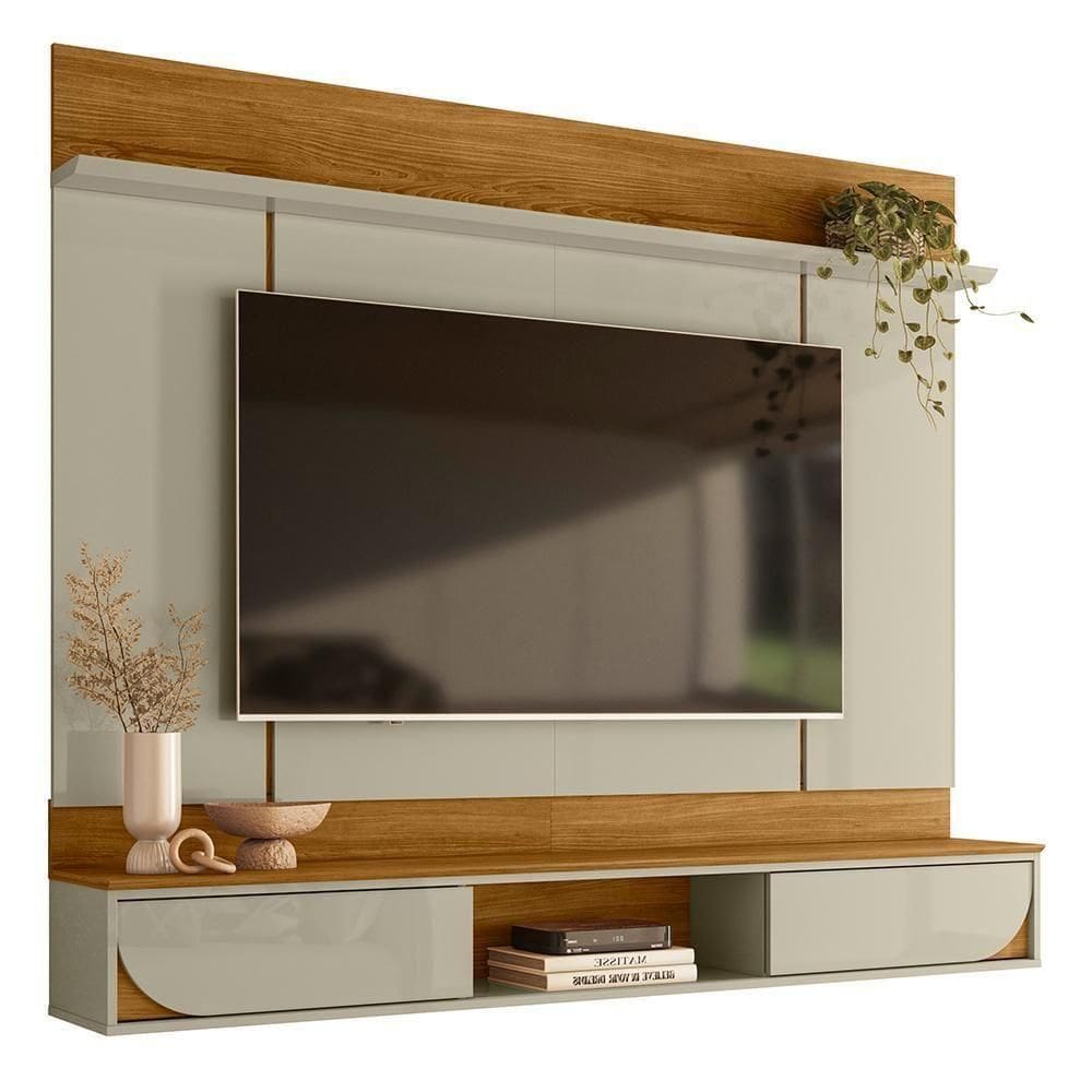 Painel Home Suspenso Aura Cumaru/opala Para Tv Até 65” - Madetec Cumaru/opala