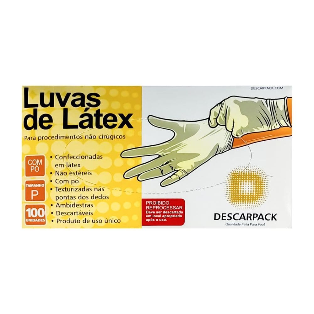 Luva Látex Uso Geral Não Médico Pó Descarpack 1000U Tam:G