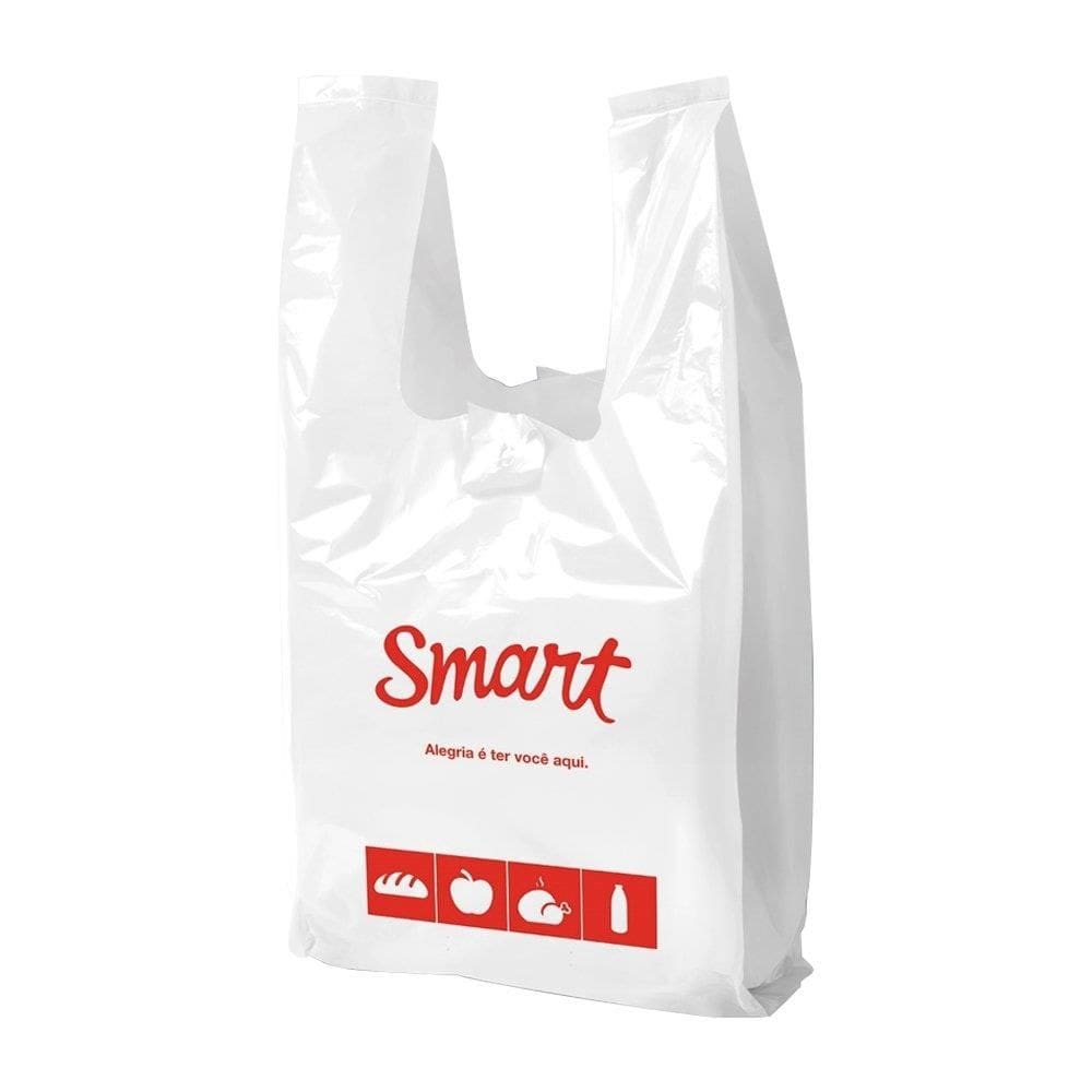 Sacola Smart Impressa 30x38 Suporta 3kg - Embalagem com 1000 Unidades