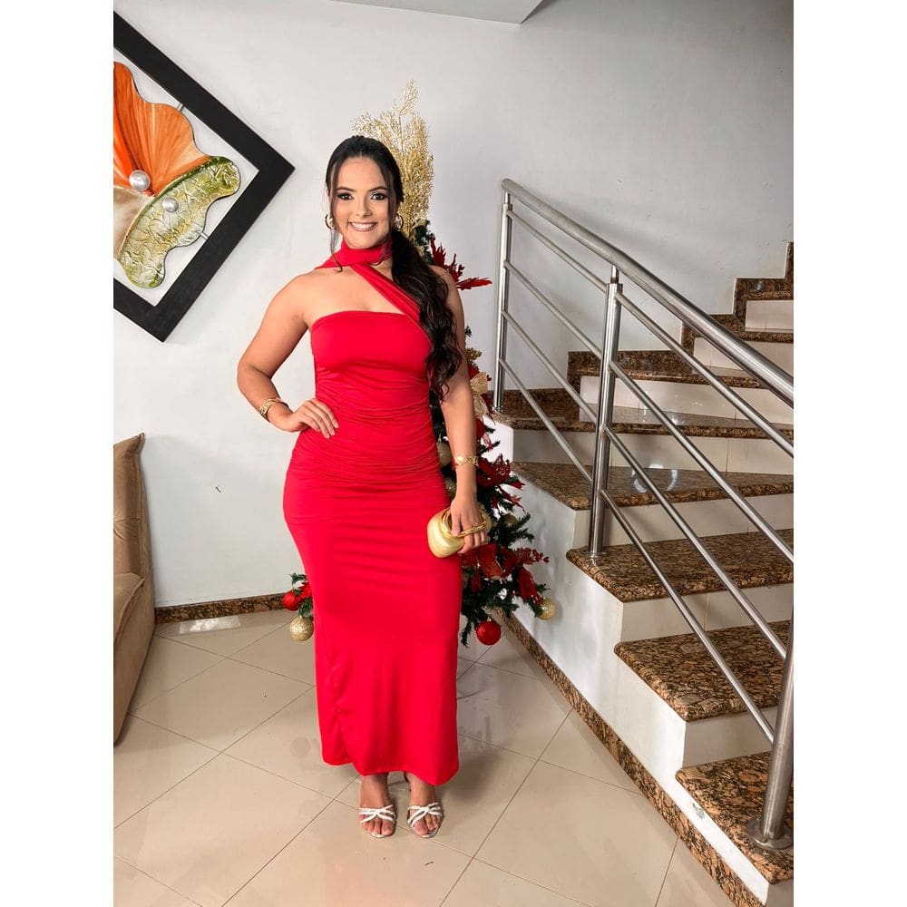 Vestido Longo Franzido Tomara Que Caia Com Tripa Crisconf