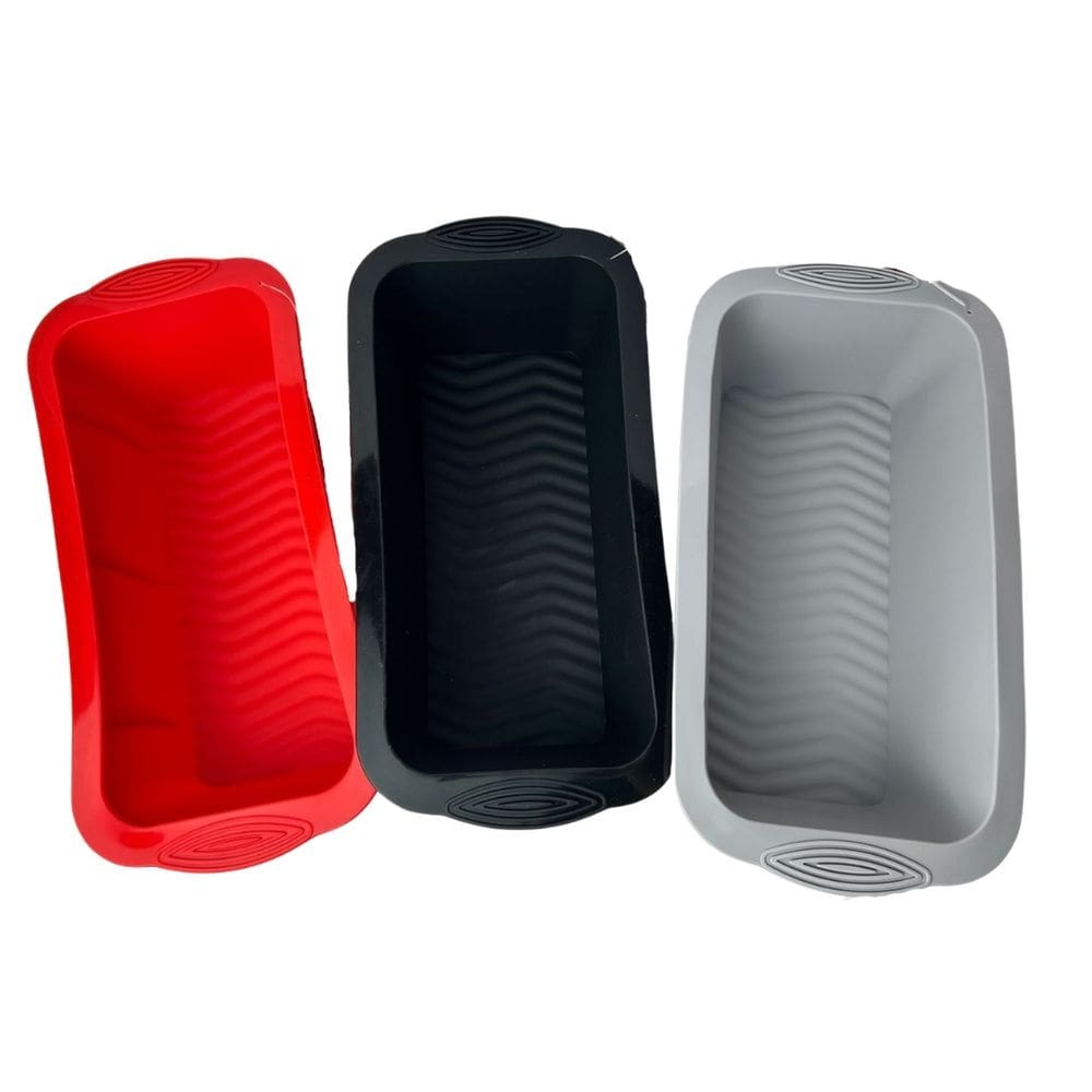 Kit 3 Formas de Silicone Retangular para Pão Para Air Fryer 25x12cm