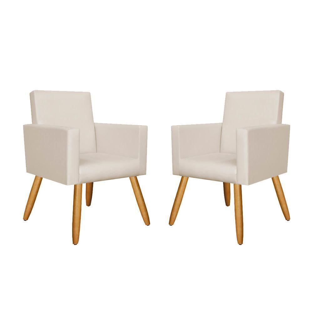 Kit 02 Poltronas Courino Bege
