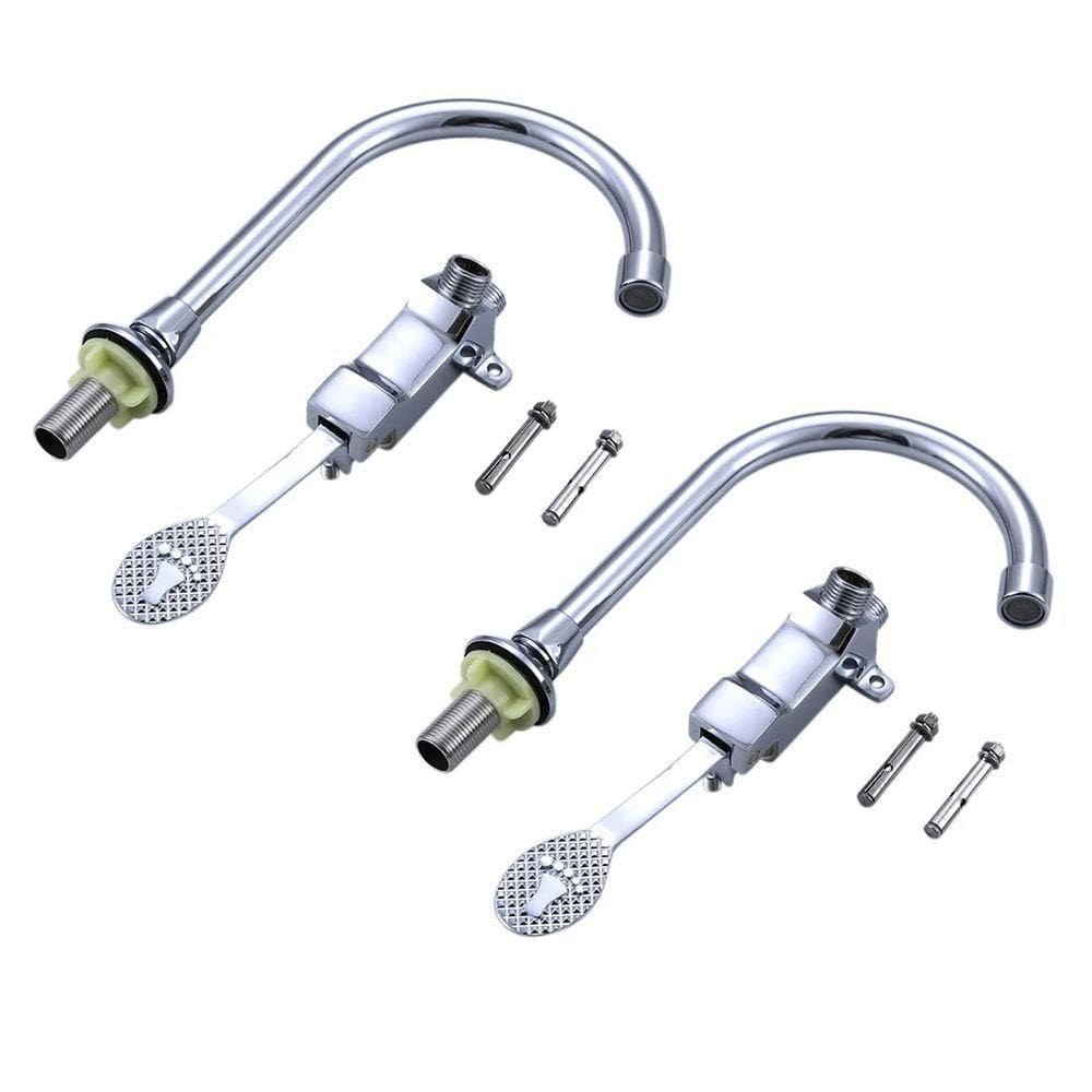Torneira Valvula Acionamento Pedal Kit 2 Uni Banheiro Cirurgia Hospital Clinica Laboratorio Higienizaçao Piscina