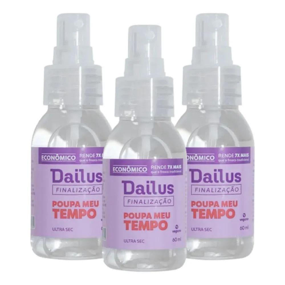 2X Kit 3 Spray Secante Esmalte - Poupa Meu Tempo 60Ml - Dail