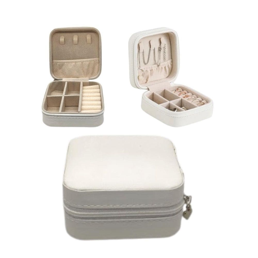 Caixa Porta Joias Pequeno Portátil Viagem Estojo Com Zíper