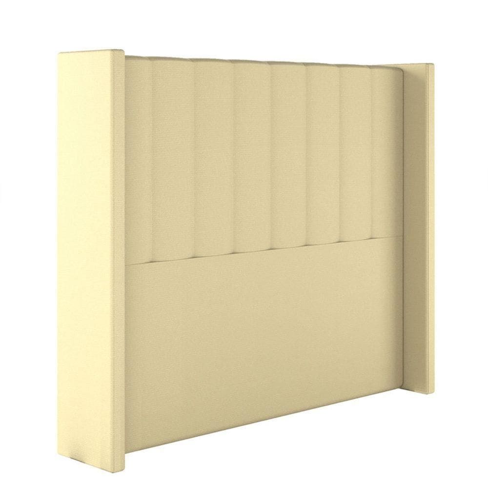 Cabeceira Estofada Solteiro 90 Cm Turquesa Linho Cor: Creme