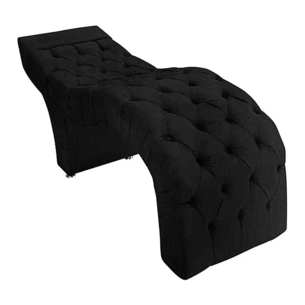Maca Estofada Estética Cílios Salão Spa Suede ísis Cor:preto