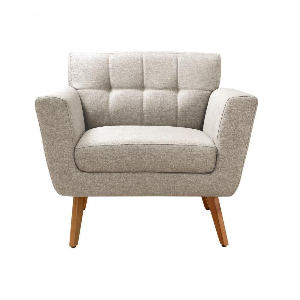 Poltrona Decorativa Bruna Living Sala Quarto Recepção - Linho Bege 140