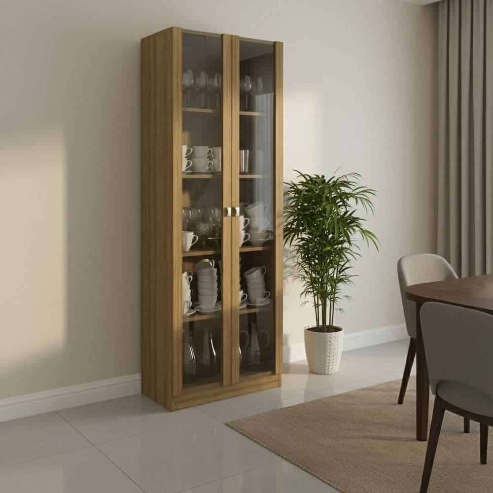 Cristaleira 2 Portas de Vidro e 4 Prateleiras Catarina Amendoa