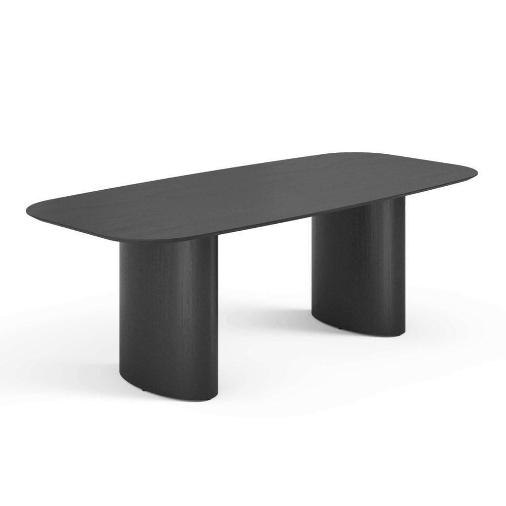 Mesa De Jantar Orgânica Tivoli 240cm X 110cm 9 Lugares Lamina Cinamomo Preto