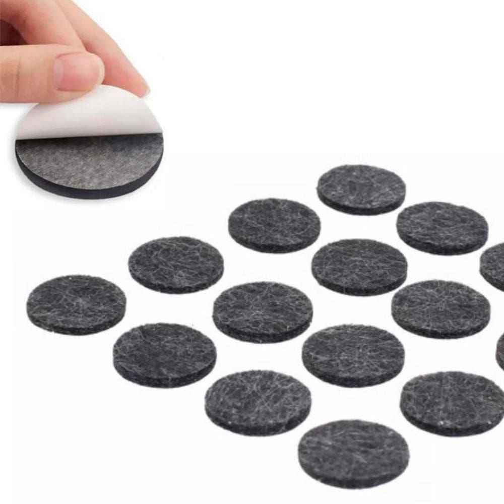 Kit 16 Feltro Protetor Adesiv Pé Cadeira Mesa Redondo 2,5 Cm