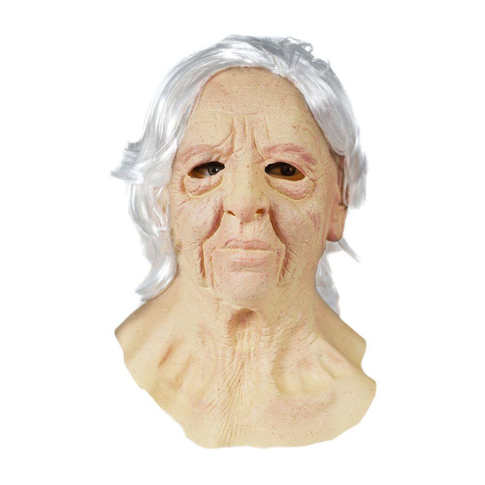 Mask Old Lady, chapelaria de látex, adereços de cosplay