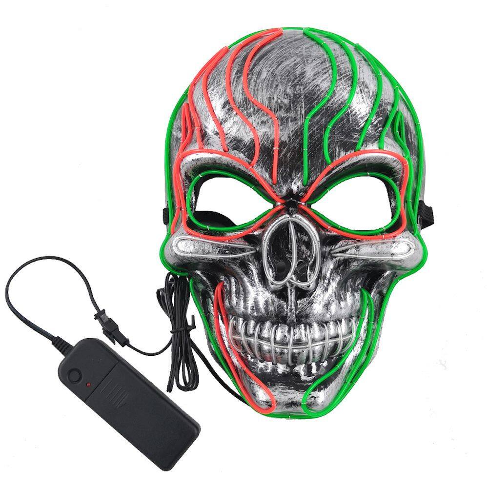 Mask Party Spoof Horror Scary Funny Skull Cosplay com EL Light
