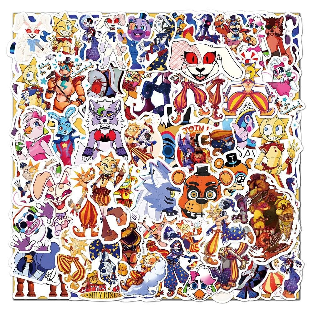 Pacote de adesivos Fives Nights Freddys Anime Waterproof (50 unidades)