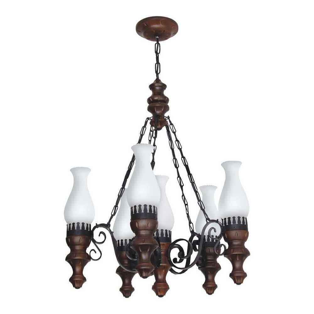 Lustre Rústico Envelhecido 6 Lâmpadas 806E - Luminárias Müller