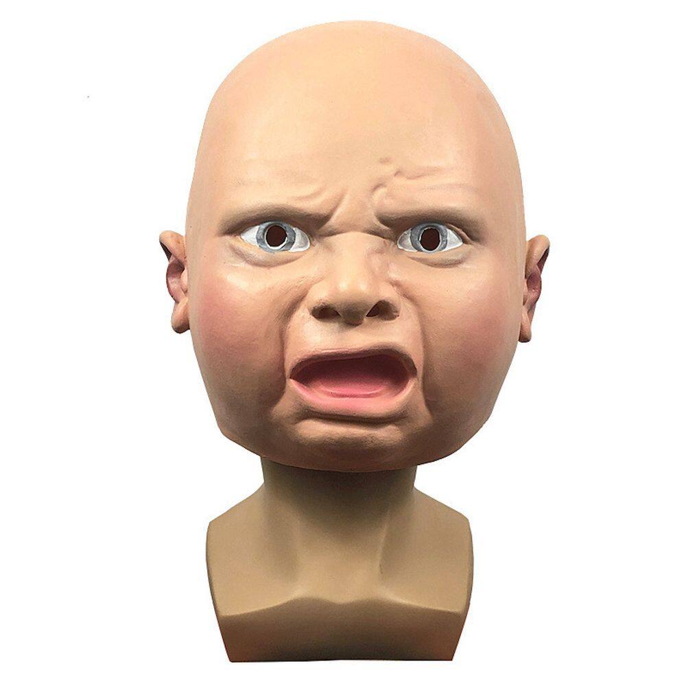 Máscara facial completa com capacete Angry Child Latex Comedy Cosplay