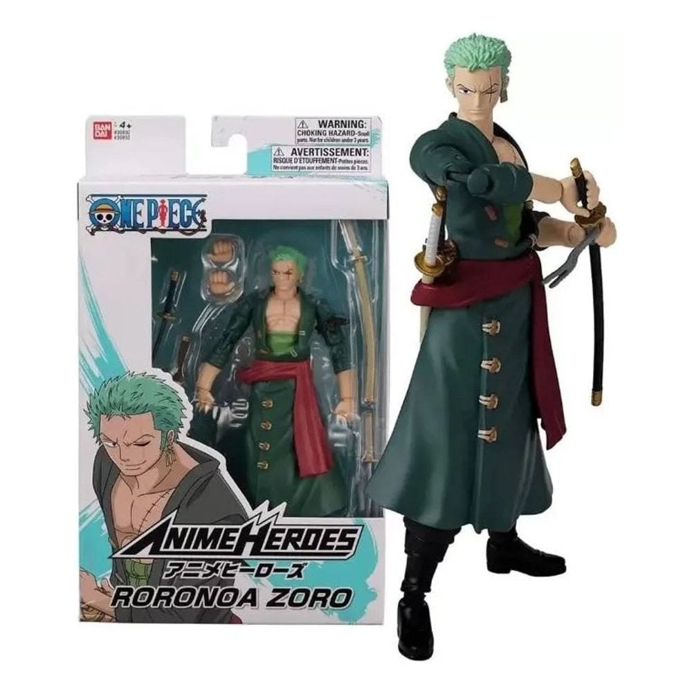 One Piece Anime Heroes Boneco Deluxe 16 cm Articulado Roronoa Zoro – Bandai/Sunny