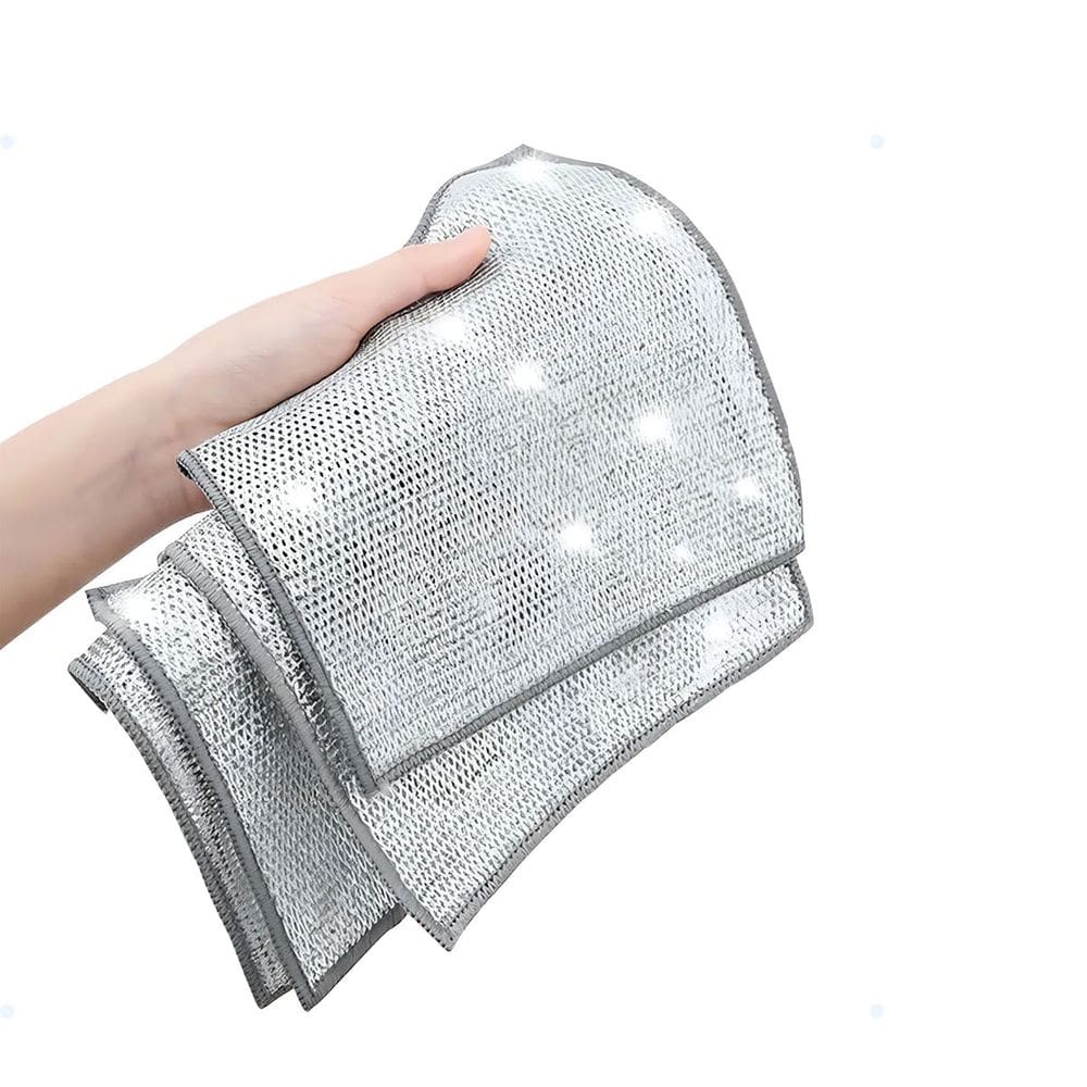 Pano Multiuso Kit 5 Arame Metalico Limpeza Cozinha Fio de Prata