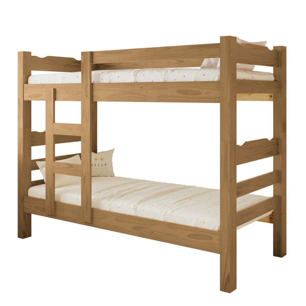 Beliche Solteiro Sandy Reforçado Madeira Maciça com Proteção Cor Nogueira