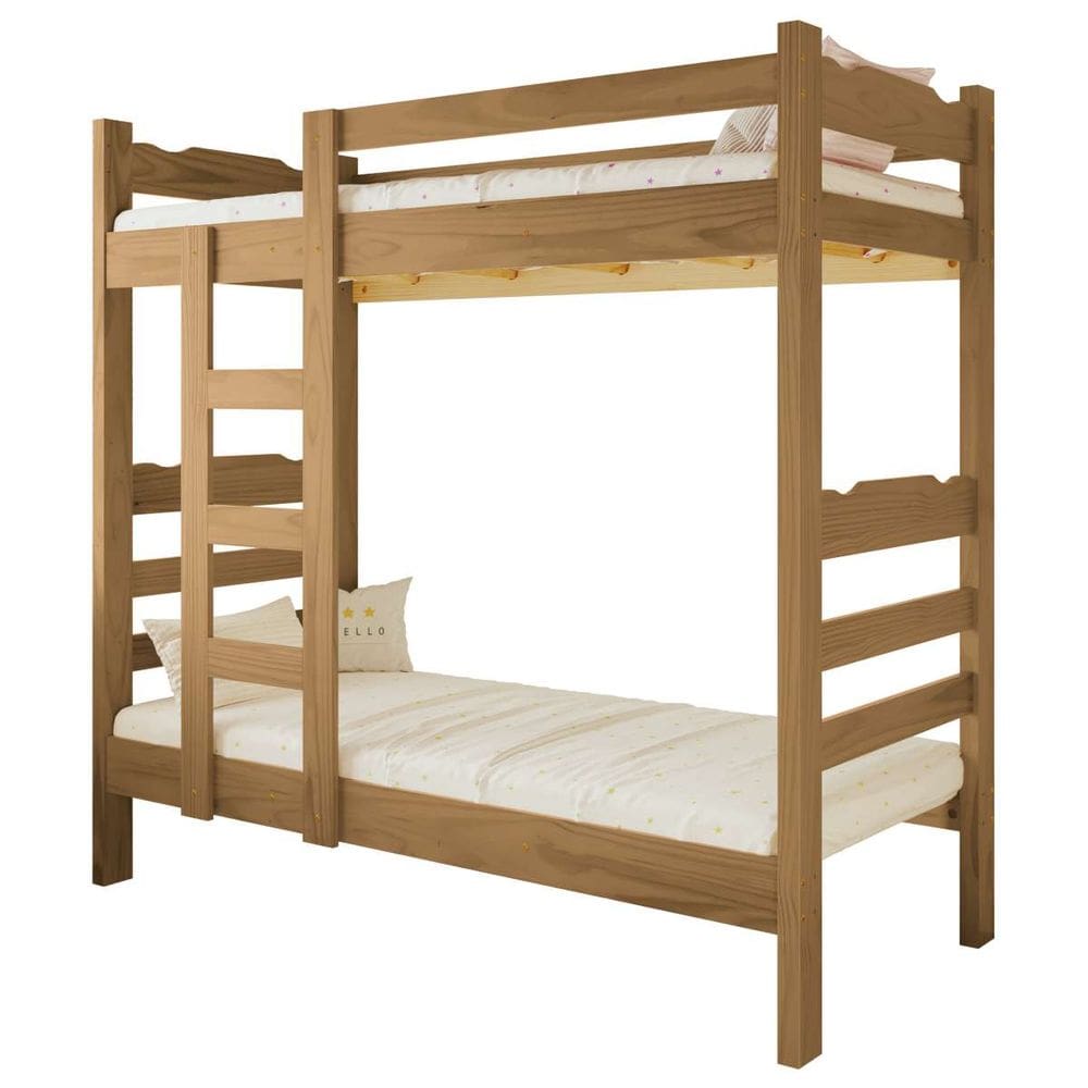 Beliche Life Madeira Maciça Reforçado Solteiro com Grade Cor Nogueira