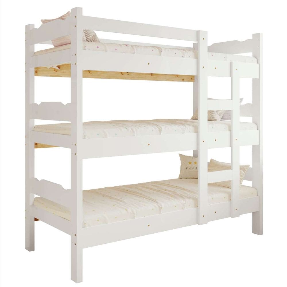 Treliche Solteiro Cama Madeira Maciça Reforçada Cor Branco