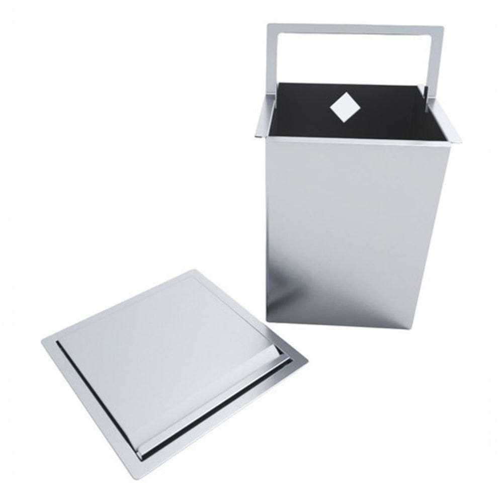 Cesto 5l Lixeira Pia Banheiro Embutir Inox Não Enferruja Compacta Higiênica