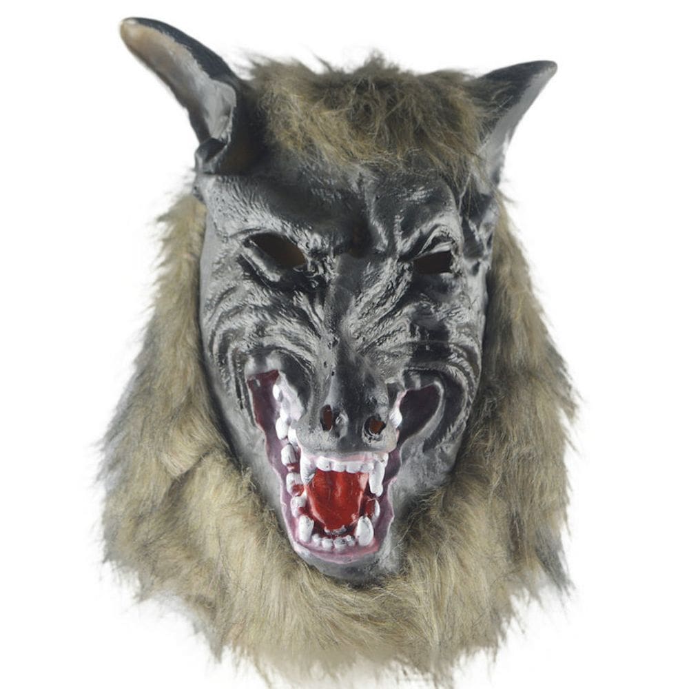 Adereço de cosplay de Halloween em vinil para rosto inteiro Mask Wolf