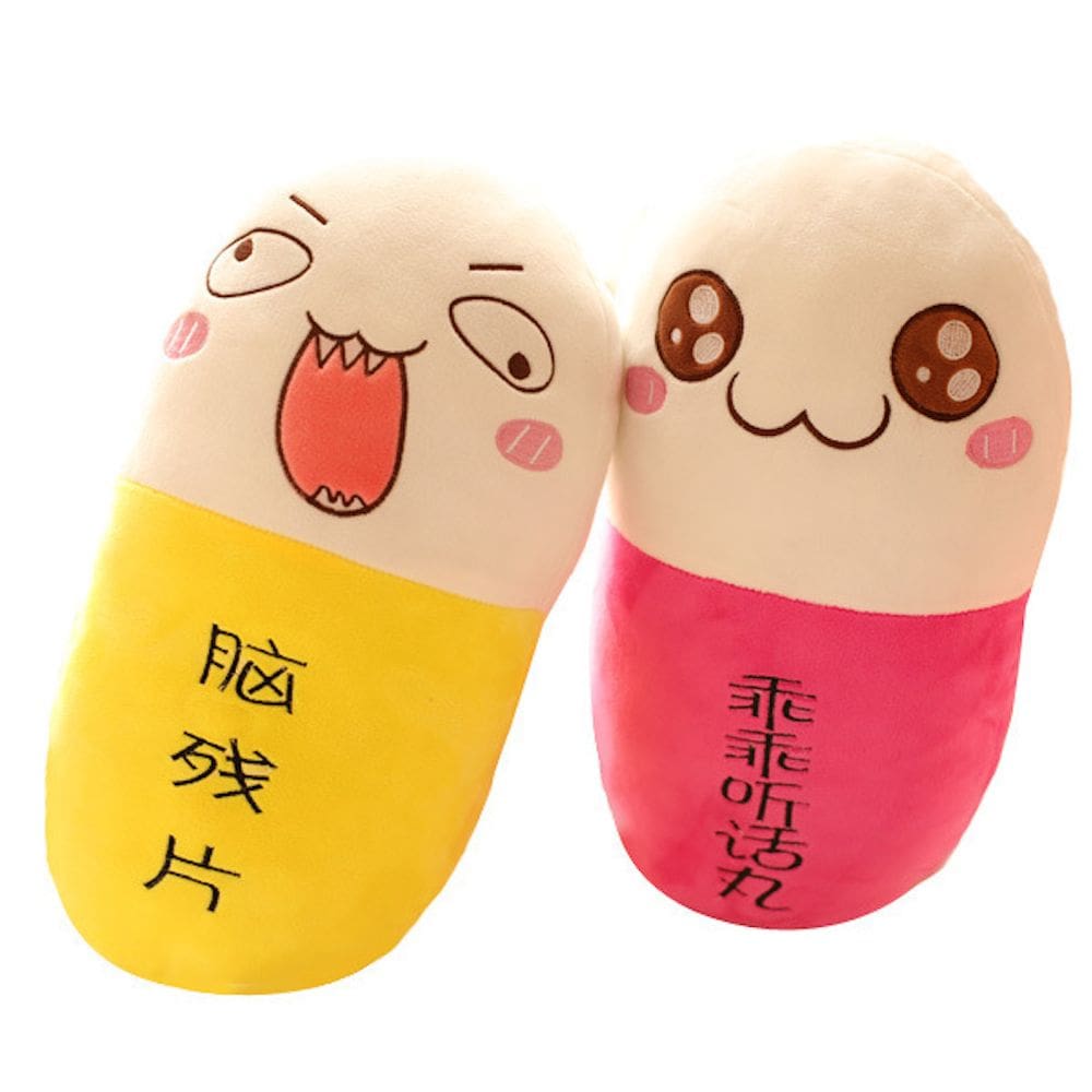 Pílulas engraçadas para bonecas de brinquedo de pelúcia 40 cm - 2 peças