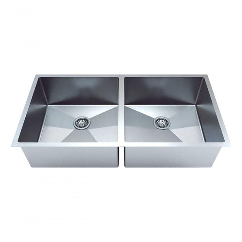 Cuba Aço Inox Dupla Cozinha Gourmet Luxo Escorredor Lixeira