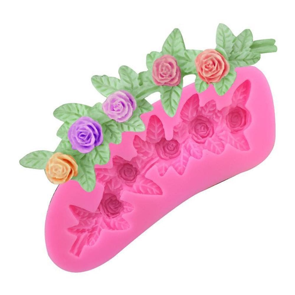 Molde Silicone Flores Flor Rosas Guirlanda Grinalda Videira