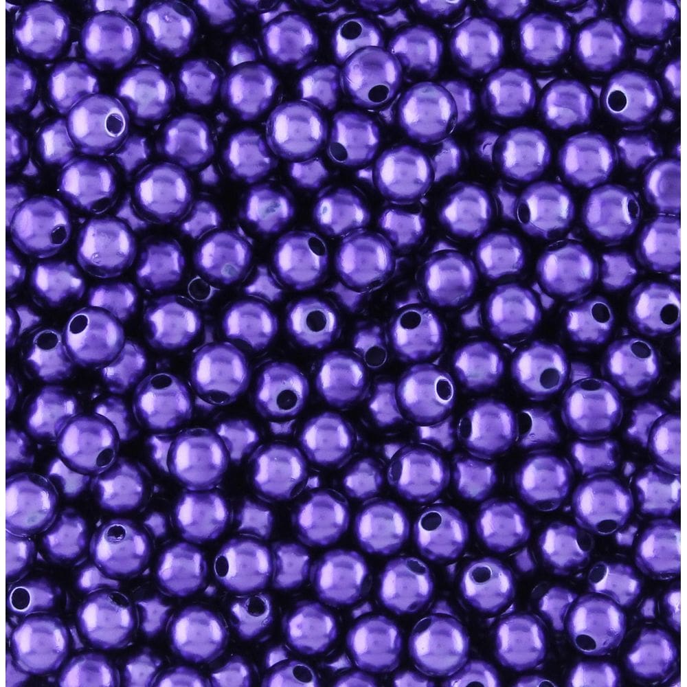 Pérola Roxa Inteira Com Furo 08Mm Em Abs Com 500Gr