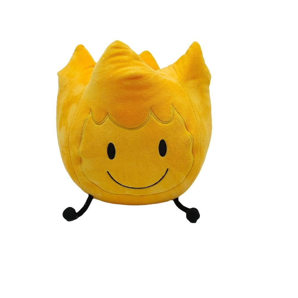 Boneca de brinquedo de pelúcia amarela com folhas de 22 cm em amarelo