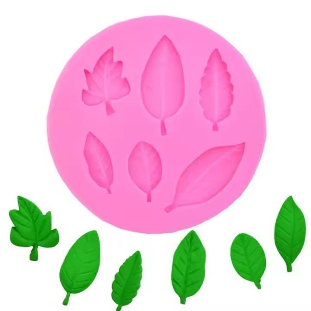 Molde Silicone Folhas Folha Folhagem Plantas Arvore Fondant