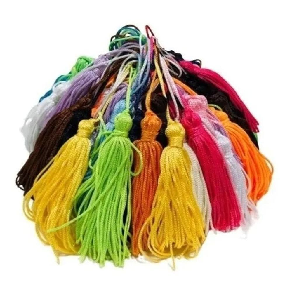 2X Mix 50 Franja Pingente Tassel Seda Cor Mix De