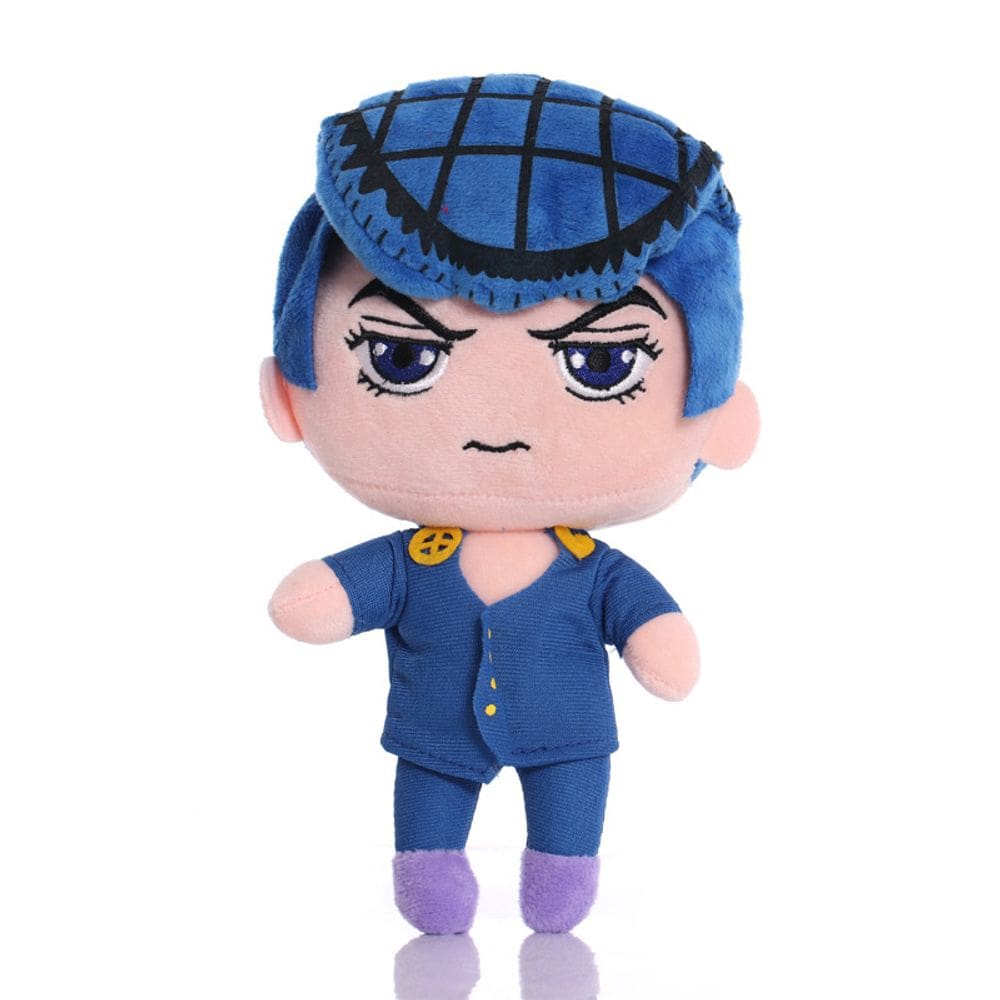 Boneca de pelúcia Jojos Bizarres Adventures Blue Xadrez Hair 22cm