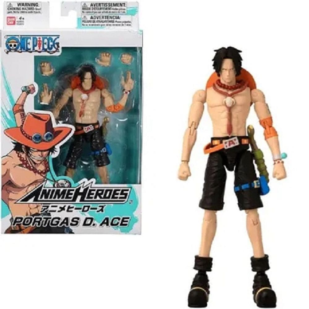 One Piece Anime Heroes Boneco Deluxe 16 cm Articulado Portgas D. Ace – Bandai/Sunny