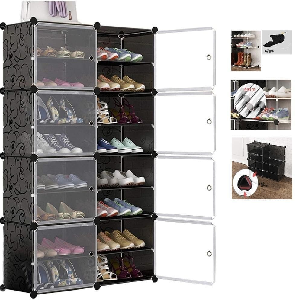 Sapateira Dupla Gigante Armario Modular Ajustavel Organizador 16 Prateleiras Porta Sapatos Brinquedos Roupas Grande 32 P
