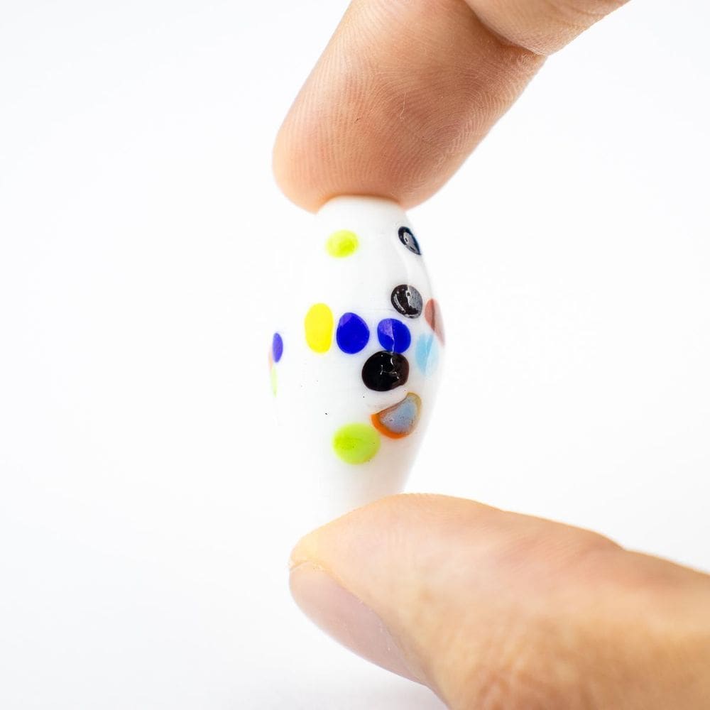 Unidade Firma Em Murano Azeitona 35Mm Guias - Escolha A Cor