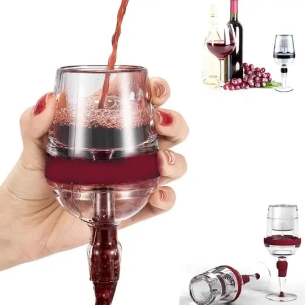 Aerador De Vinho Taca Decanter Oxigenador Filtro Portatil Luxo Em Acrilico