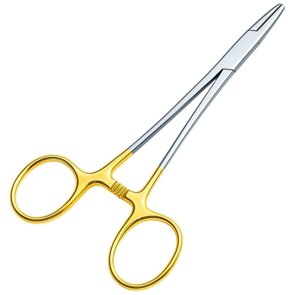 Porta Agulha Mayo Hegar Com Videa Cabo Dourado 14Cm