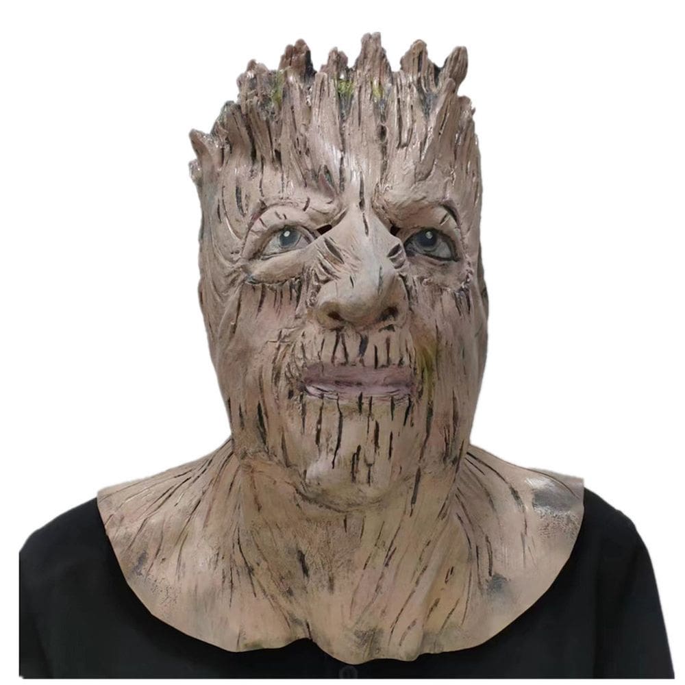 Chapéu Halloween Cosplay Groot Mask, borracha marrom