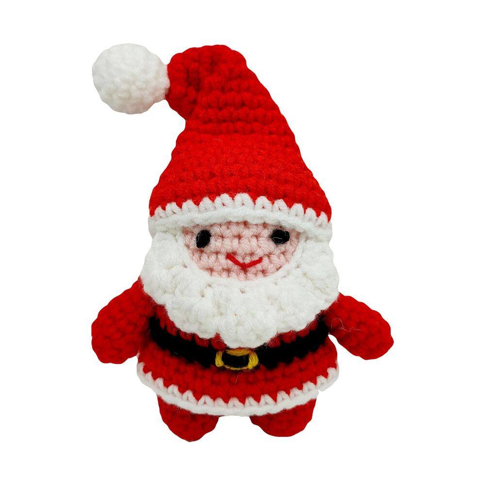 Boneca de pelúcia, Natal, tricô, Papai Noel, 13 cm em algodão