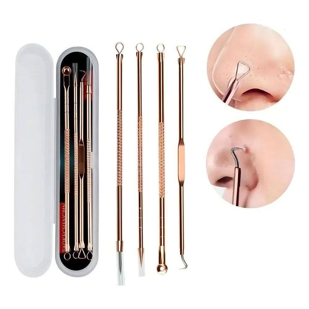 2X Extrator De Cravos Removedor Acne Espinha Manual Kit 4 Pe