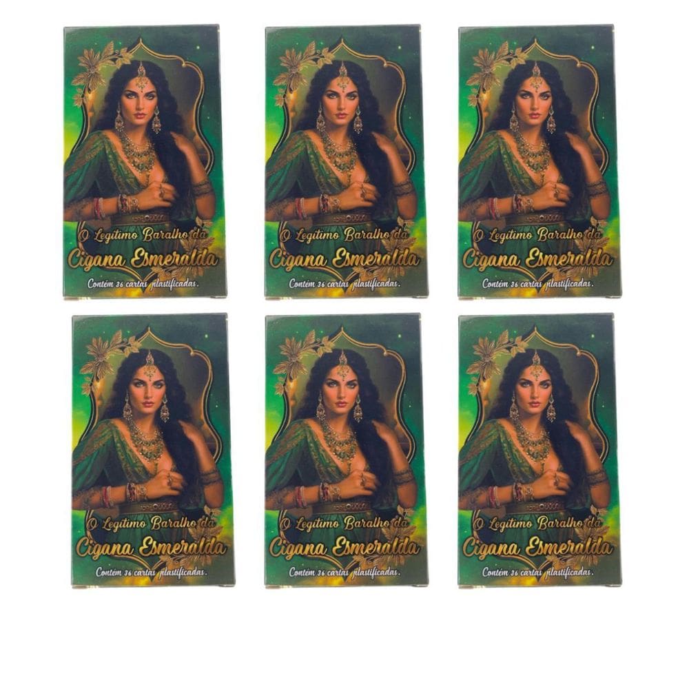 Kit C/6 Baralho Cigana Esmeralda 36 Cartas Manual