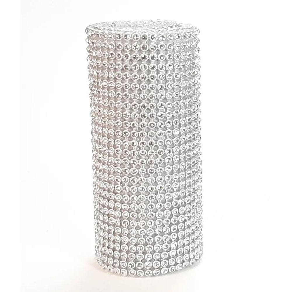 2X Manta De Strass Alto Brilho Prata 10X45Cm Full