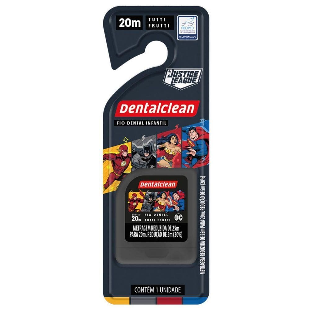 Fio Dental Infantil Heróis Liga Da Justiça 20M - Dentalclean