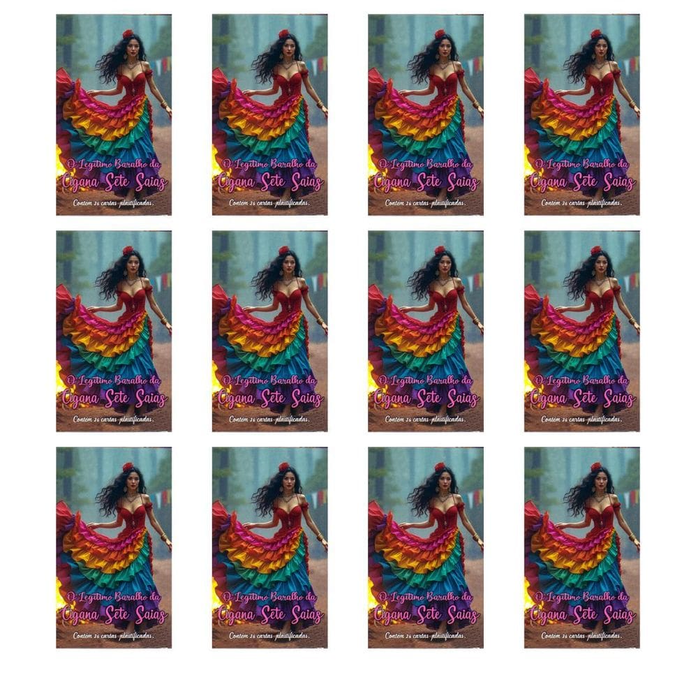 Kit C/12 Baralho Cigana Sete Saias 36 Cartas Manual