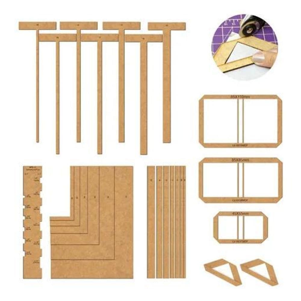 2X Gabarito Cartonagem Post It Esquadro Wire-O Encadernação