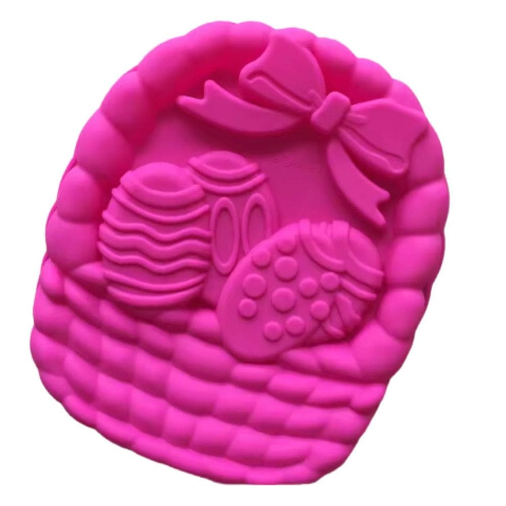 Forma Molde Silicone Bolo Cesta Ovos Pascoa 28.5Cm Coelho